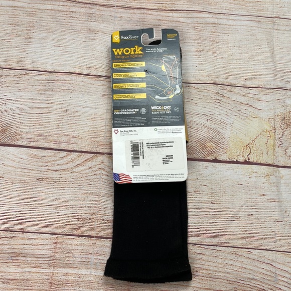FoxRiver Fatigue Fighter Work Over the Calf Black Cushioned Compression Socks M - Picture 2 of 4